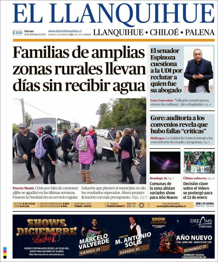 Portada de El Llanquihue (Chile)