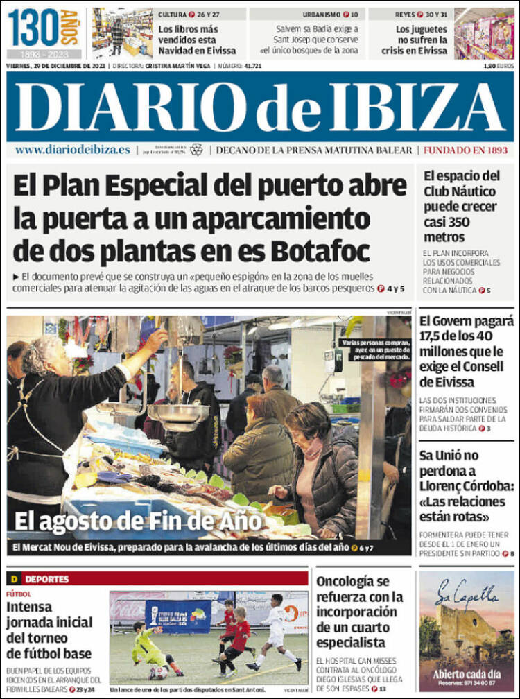 Portada de Diario de Ibiza (España)