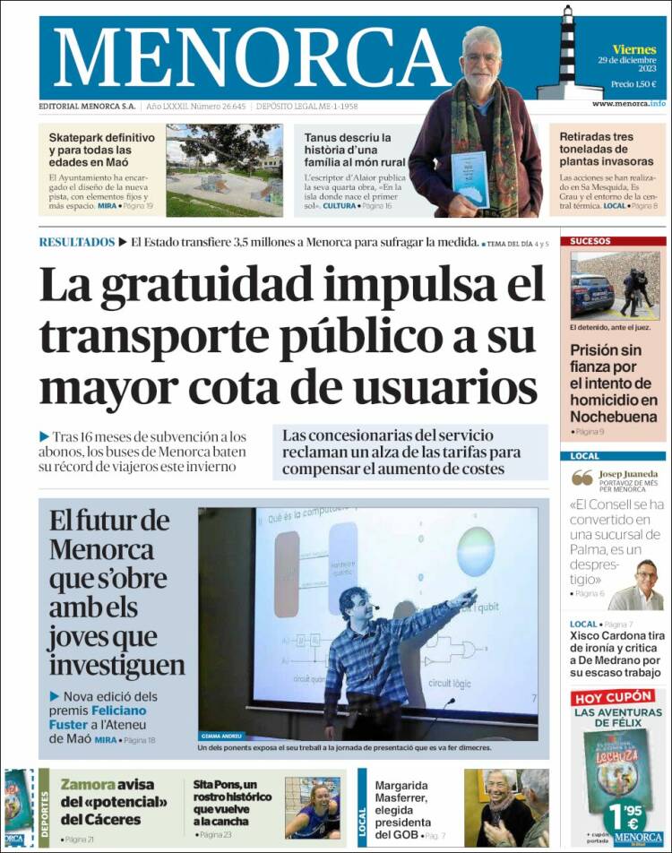 Portada de Menorca - Diario Insular (Spain)