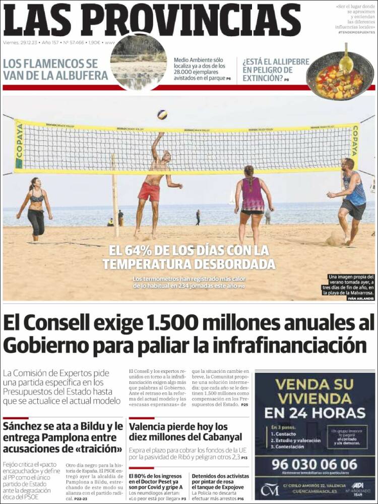 Portada de Las Provincias (Spain)