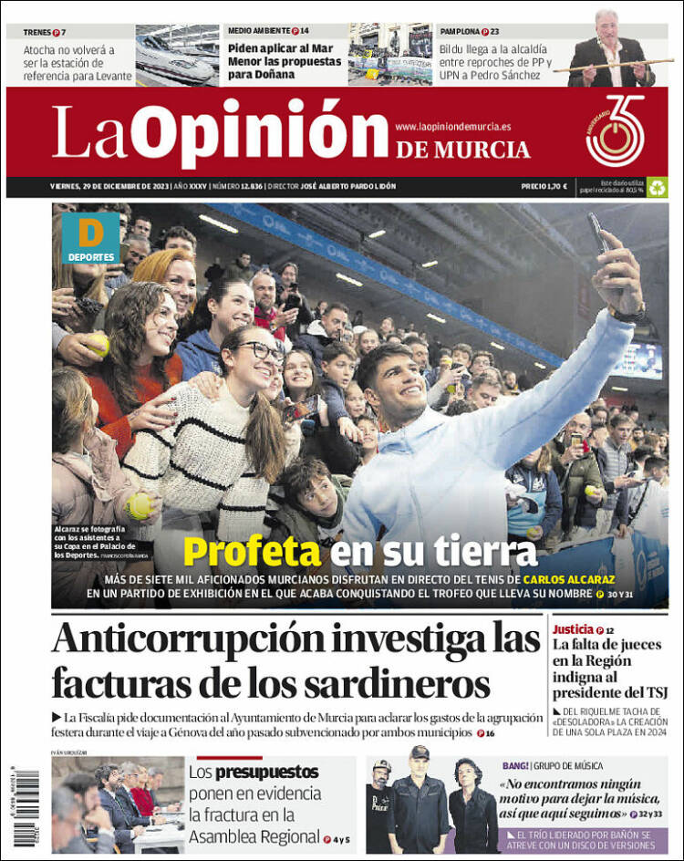 Portada de La Opinión de Murcia (Spain)