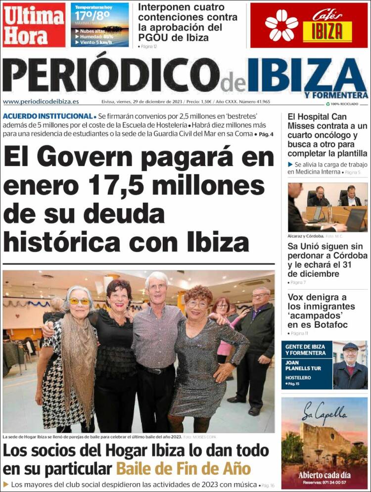 Portada de Periódico de Ibiza (España)