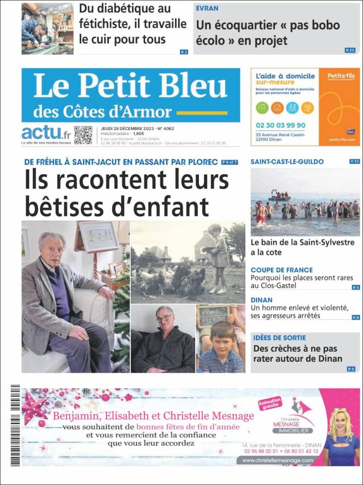 Portada de Le Petit Bleu (Francia)