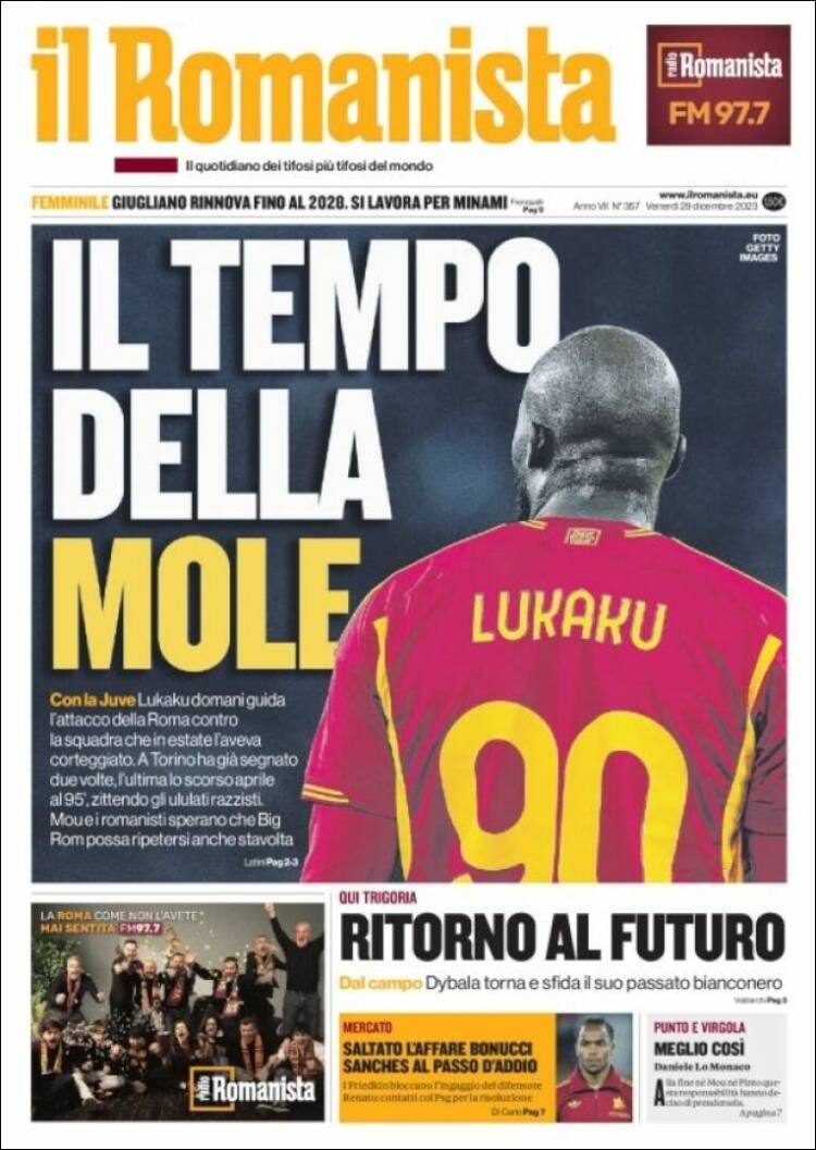 Portada de Romanista (Italia)