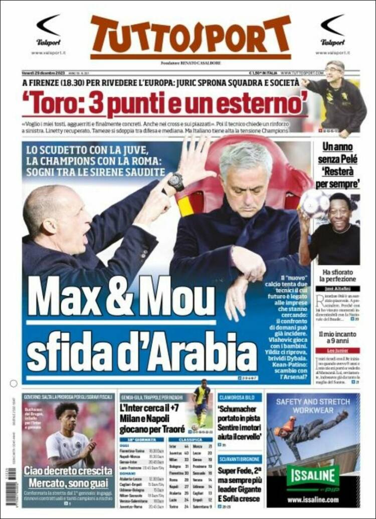 Portada de Tuttosport (Italia)
