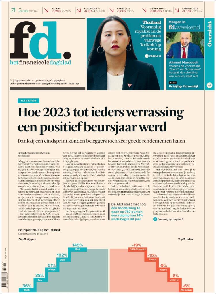 Portada de Het Financieele Dagblad (Pa&iacute;ses Bajos)