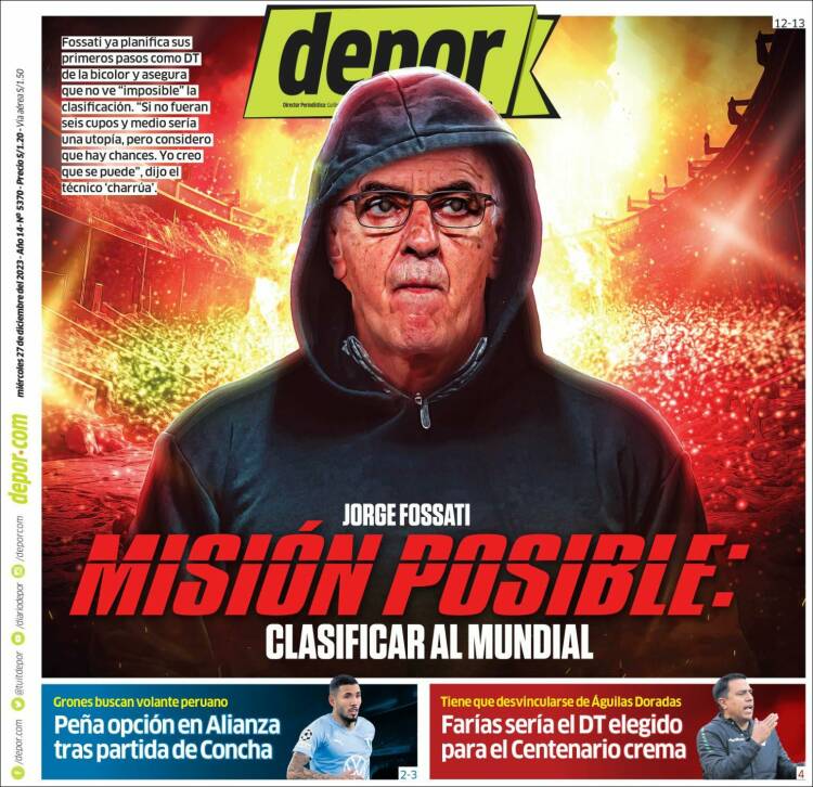 Portada de Depor (Per&uacute;)