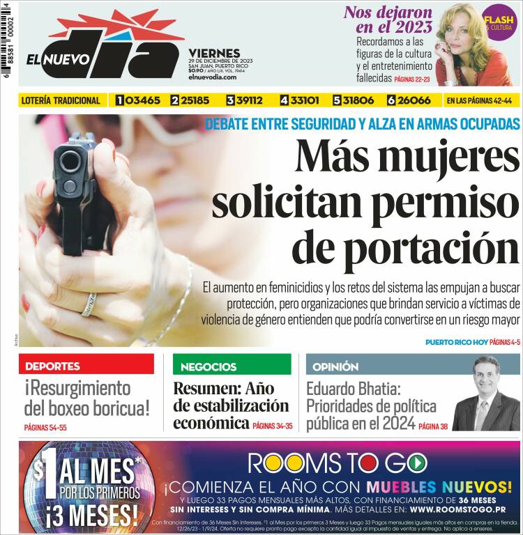 Portada de El Nuevo Día (Puerto Rico)