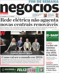 Portada de Jornal de Negócios (Portugal)