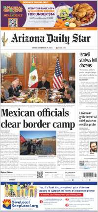 Portada de Arizona Daily Star (USA)