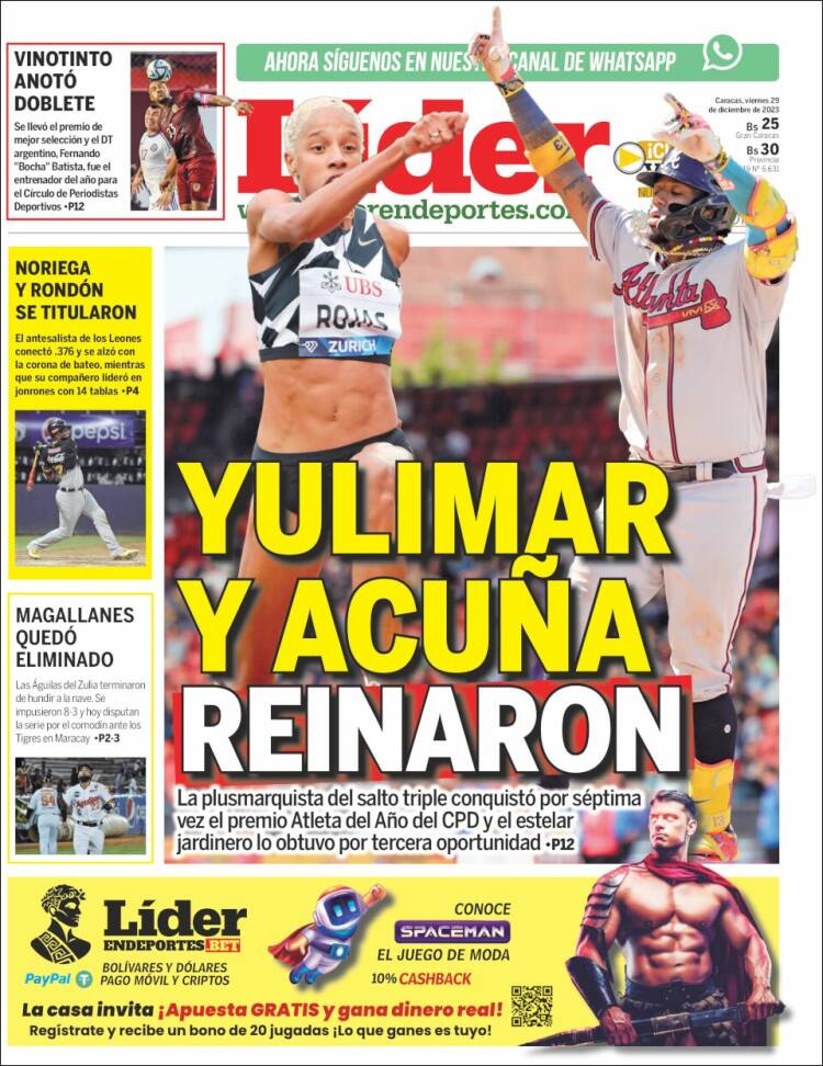 Portada de Lider en deportes (Venezuela)