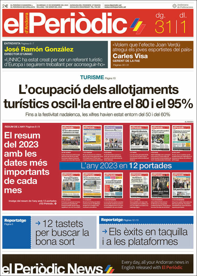 Portada de El Periòdic d'Andorra (Andorra)