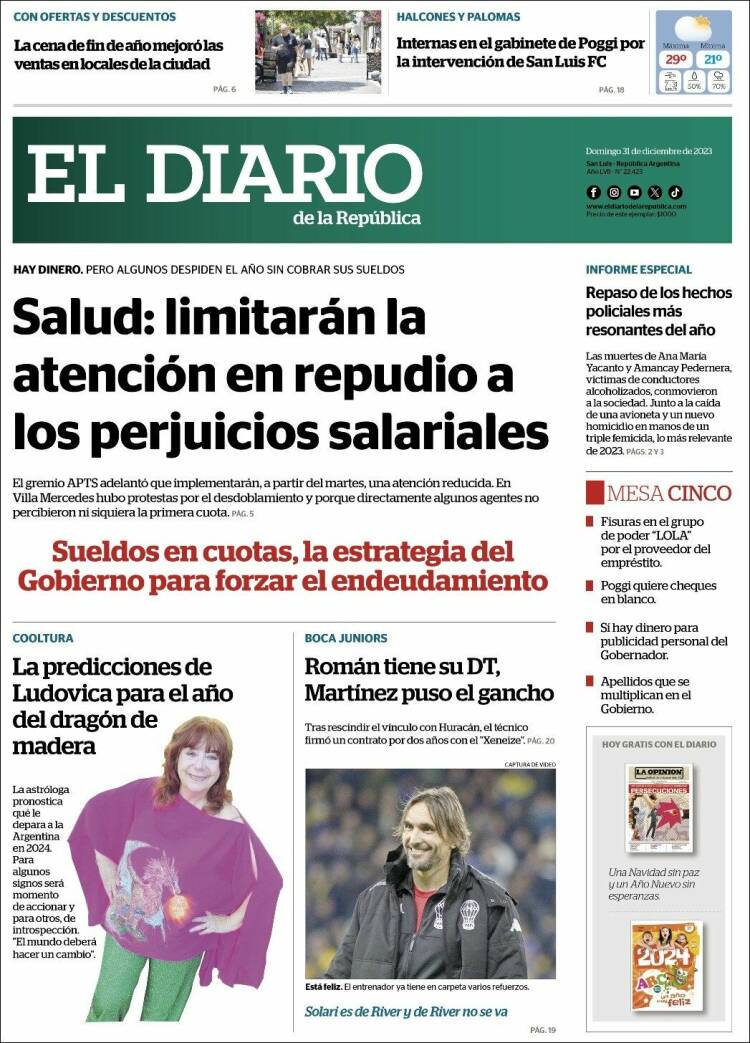 Portada de Diario de la República (Argentina)
