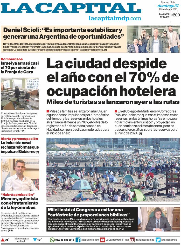 Portada de Diario La Capital - Mar del Plata (Argentina)