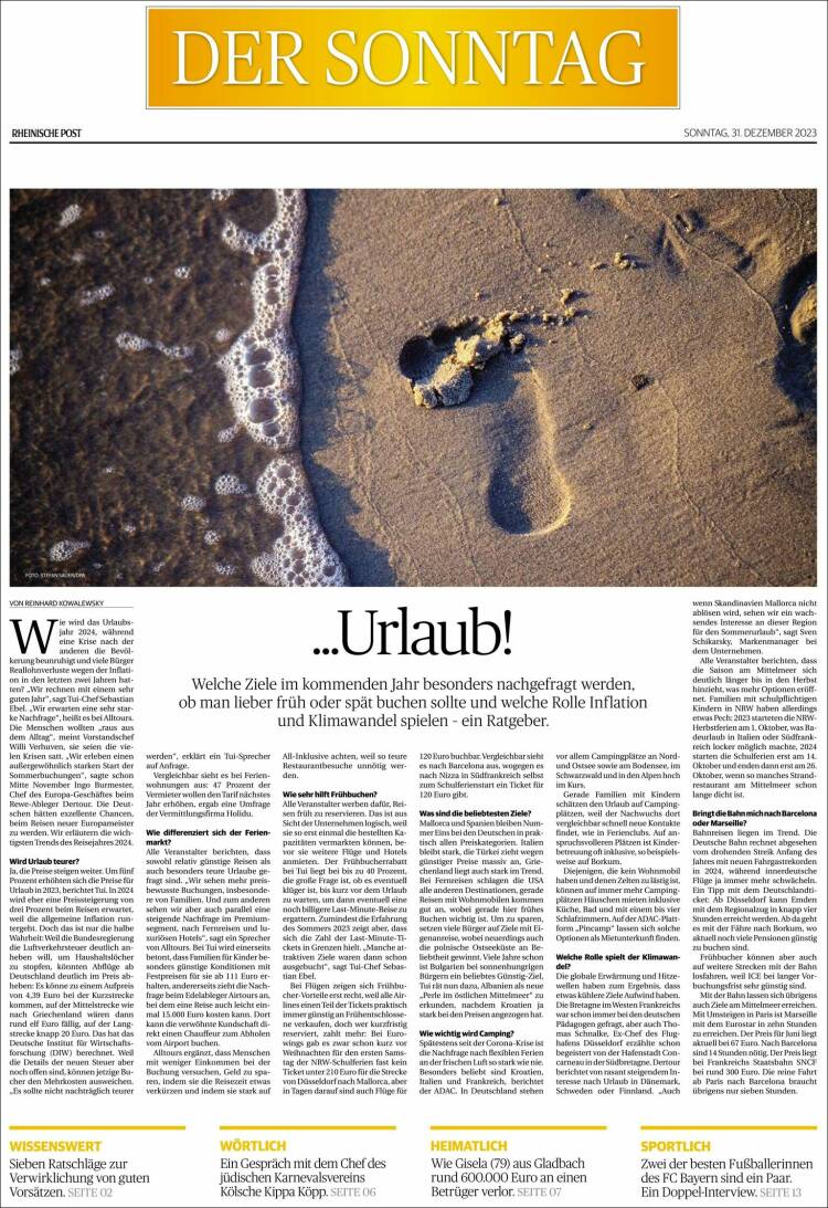 Portada de Rheinische Post (Alemania)