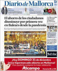 Portada de Diario de Mallorca (España)