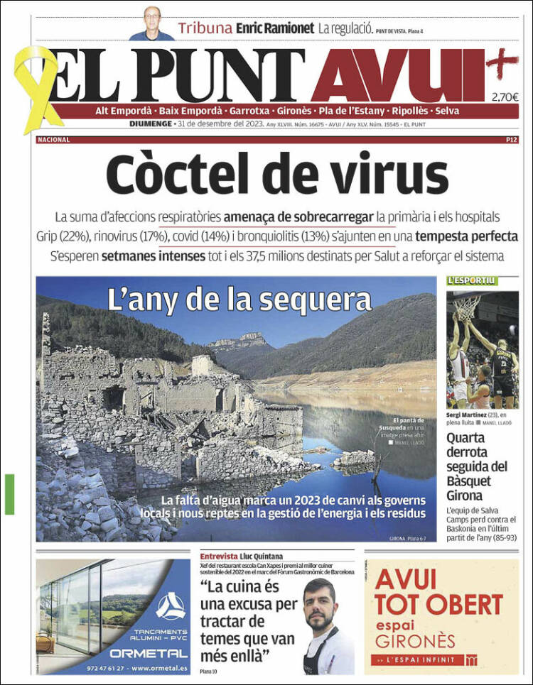 Portada de El Punt Avui - Girona (España)