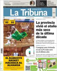 Portada de La Tribuna de Albacete (España)