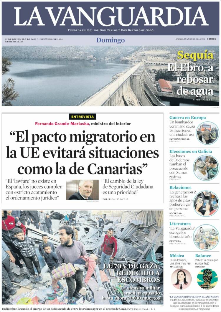 Portada de La Vanguardia (España)