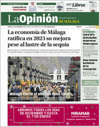 Portada de La Opinión de Málaga (España)