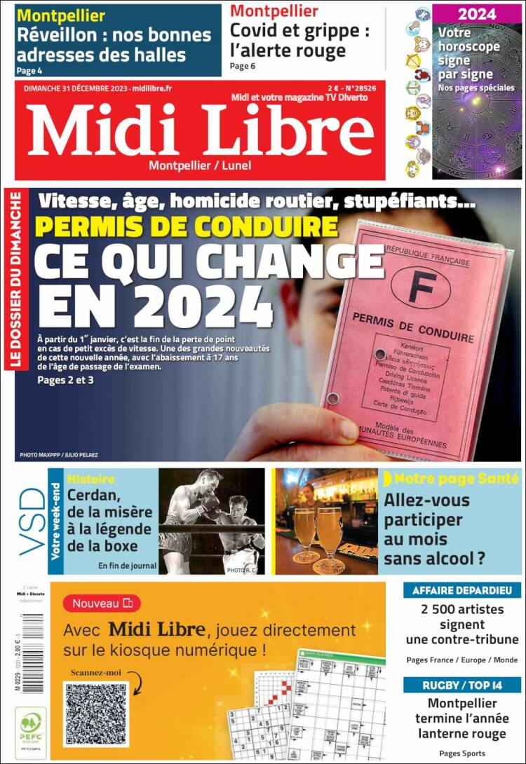 Portada de Midi Libre (Francia)