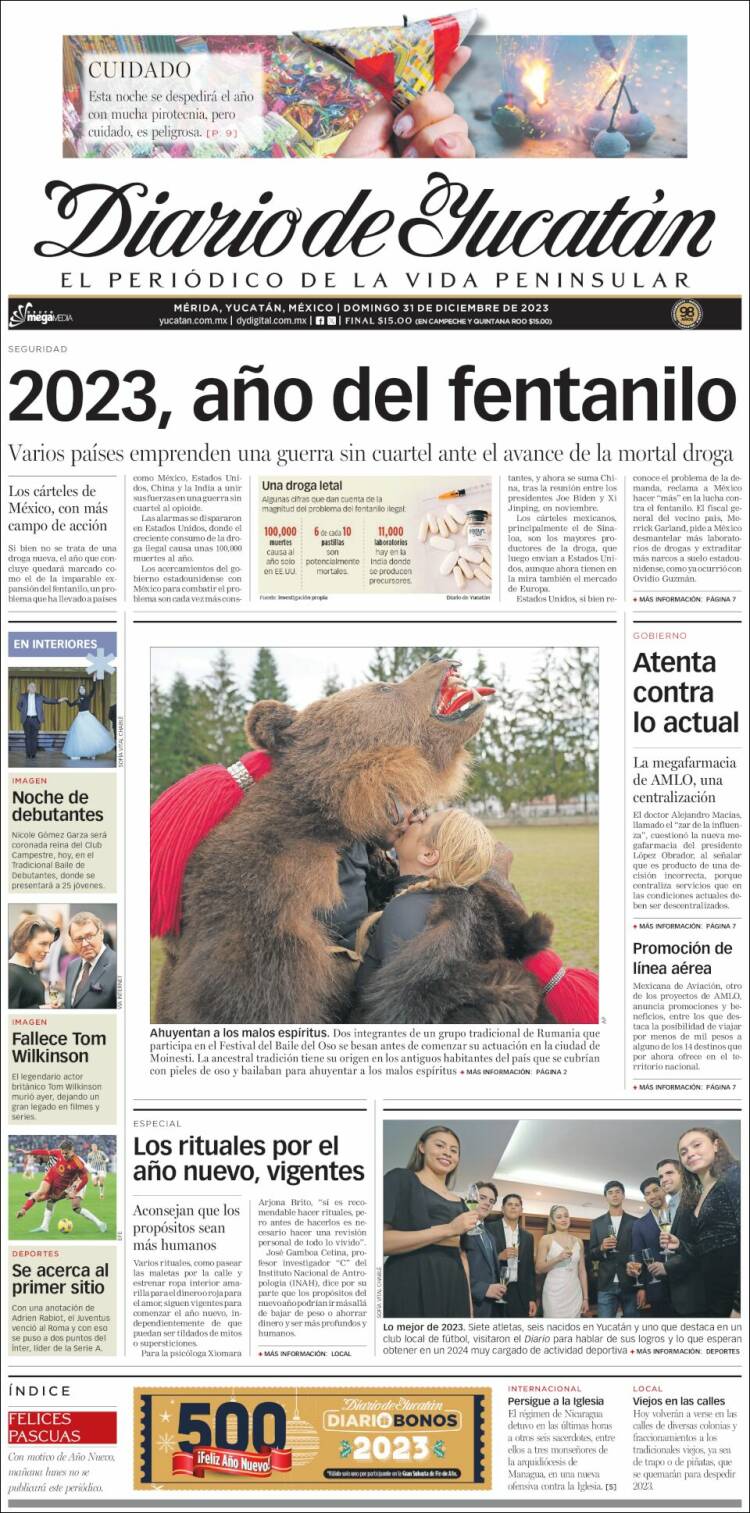 Portada de Diario de Yucatán (M&eacute;xico)