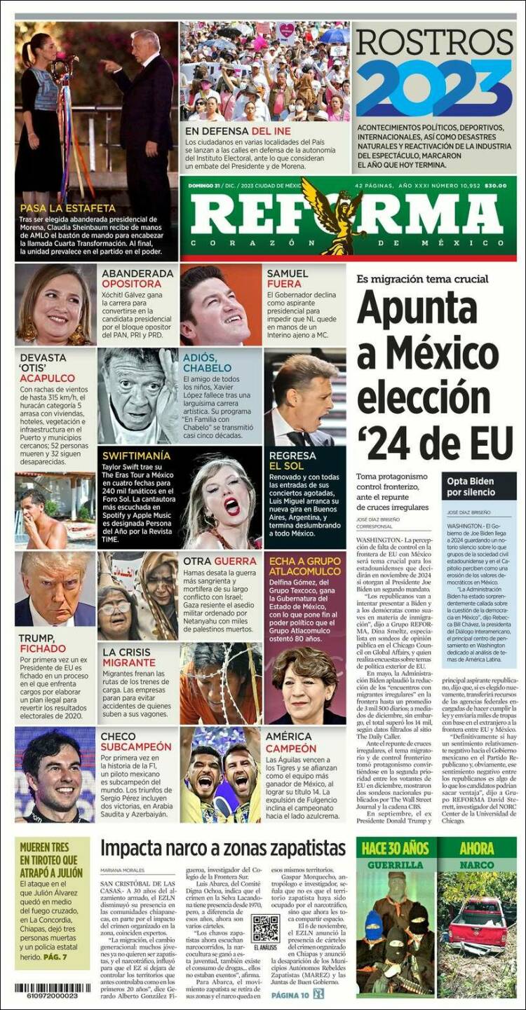 Portada de Reforma (M&eacute;xico)