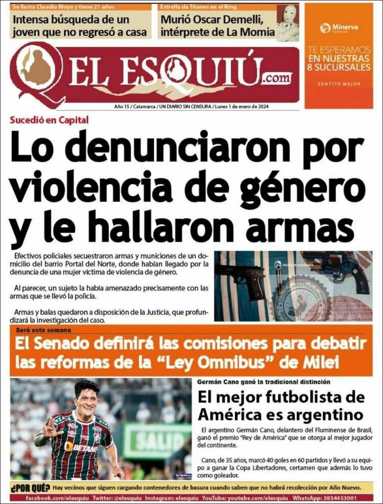 Portada de El Esquiu (Argentina)