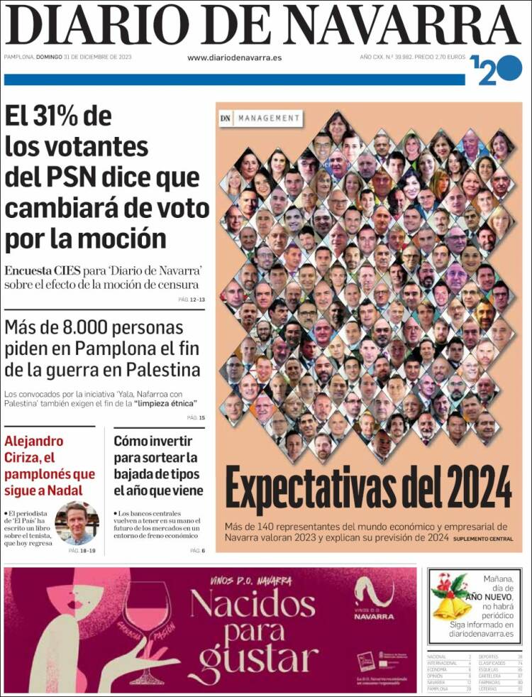 Portada de Diario de Navarra (Espa&ntilde;a)
