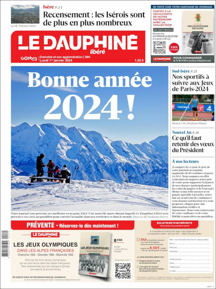 Portada de Le Dauphiné Libéré (France)