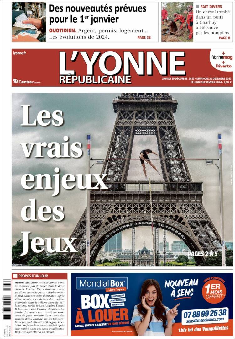 Portada de L'Yonne-Républicaine (Francia)