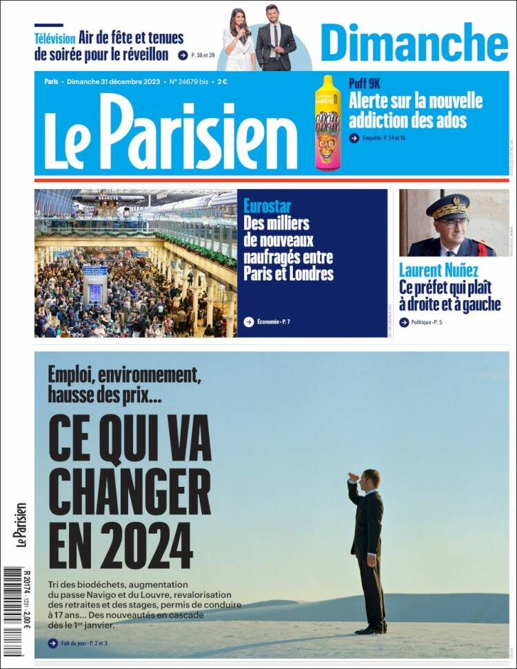 Portada de Le Parisien (Francia)