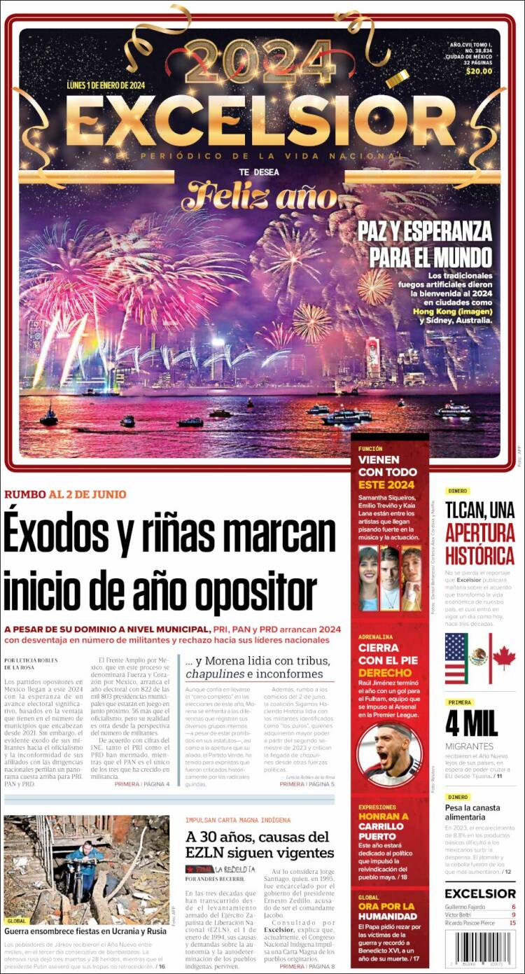 Portada de Excelsior (M&eacute;xico)