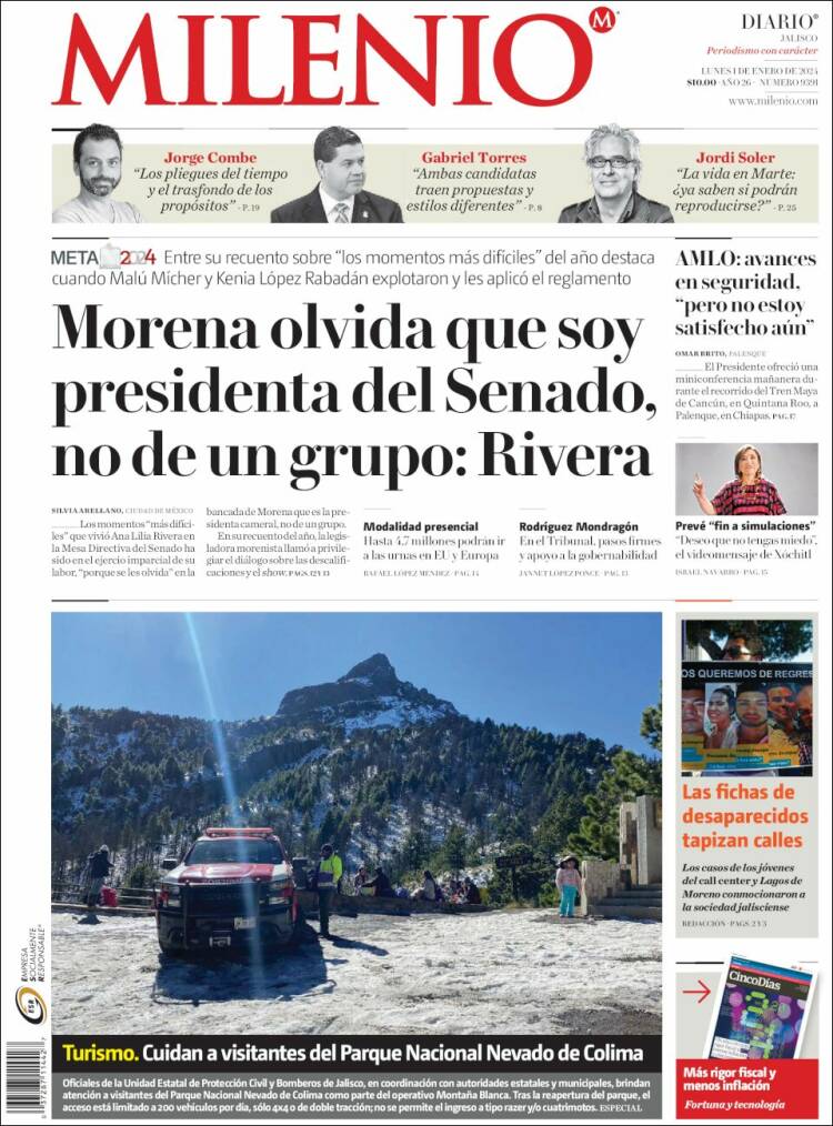 Portada de Milenio - Jalisco (M&eacute;xico)