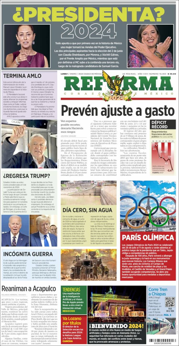 Portada de Reforma (M&eacute;xico)