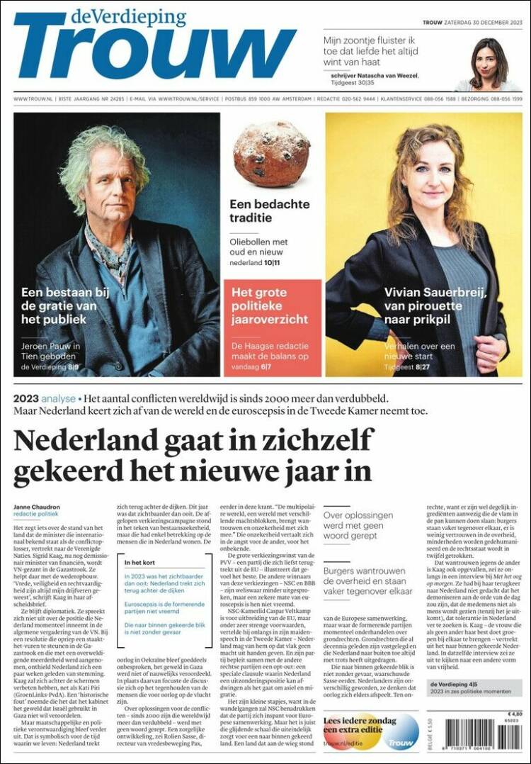 Portada de Trouw (Pa&iacute;ses Bajos)