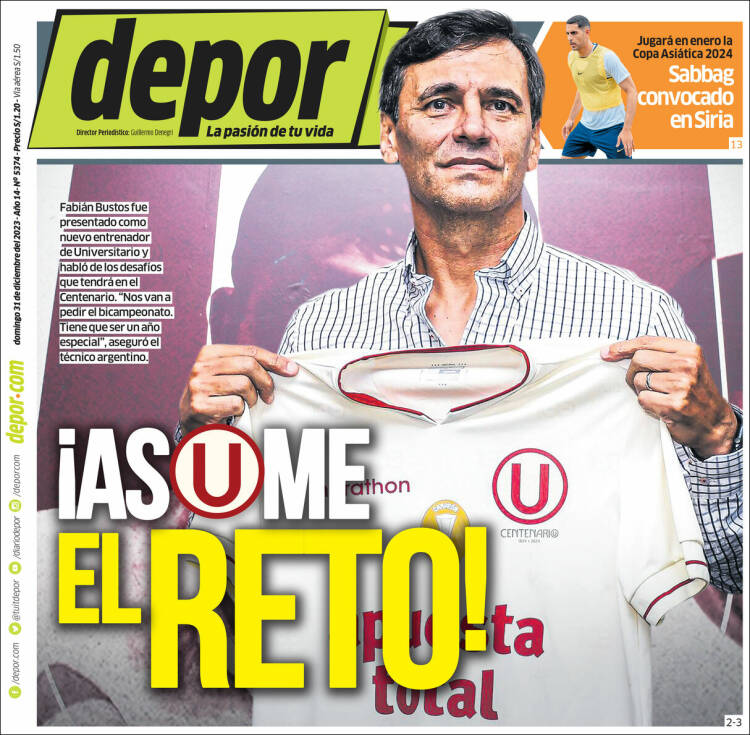 Portada de Depor (Per&uacute;)