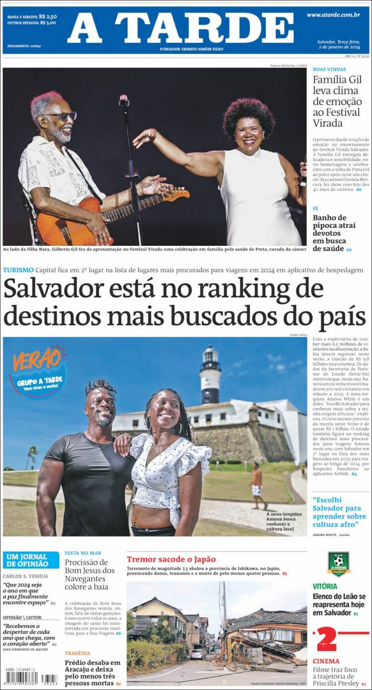 Portada de Diário A Tarde (Brasil)