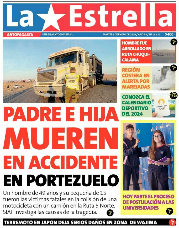 Portada de La Estrella del Norte (Chile)