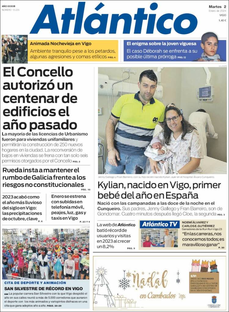 Portada de Atlántico Diario (España)