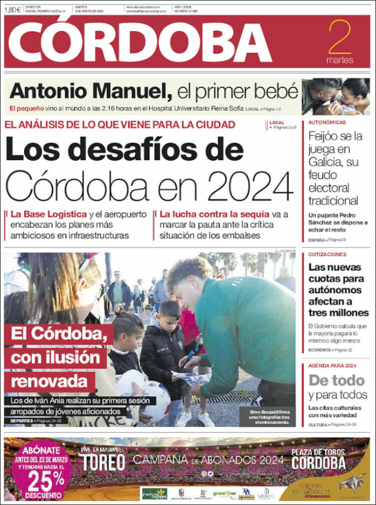 Portada de Diario de Córdoba (España)