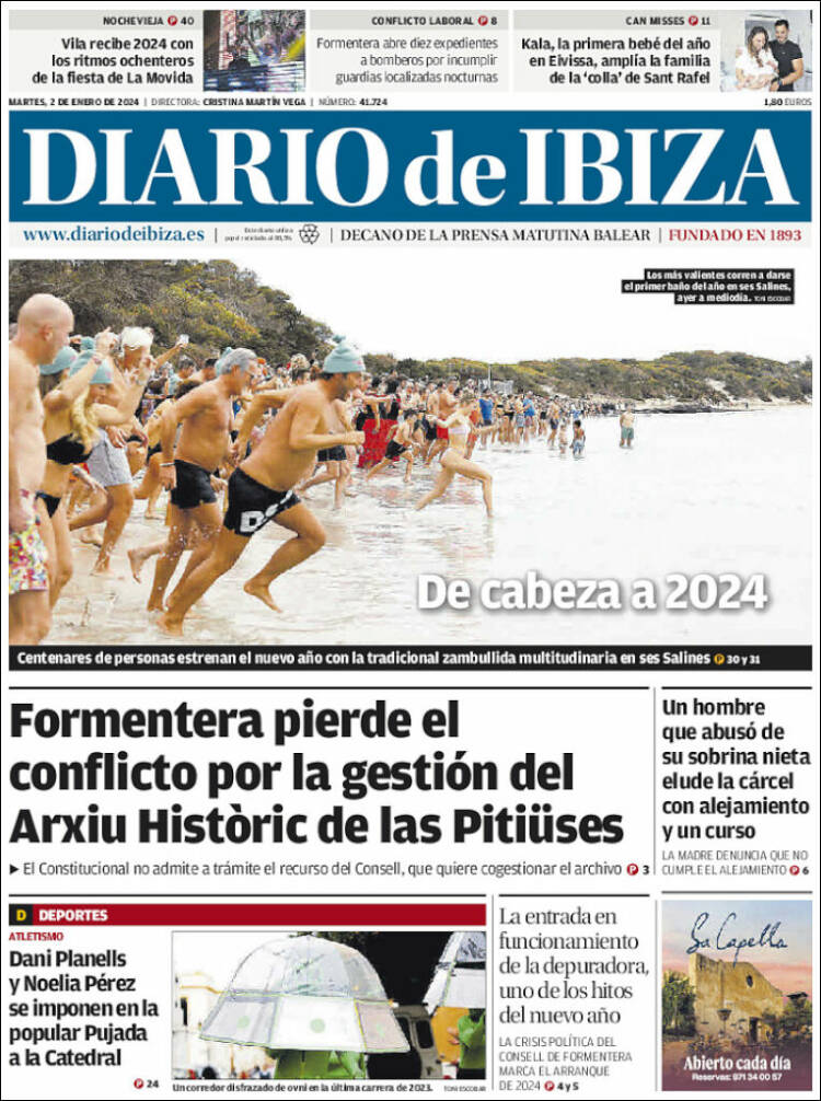 Portada de Diario de Ibiza (España)