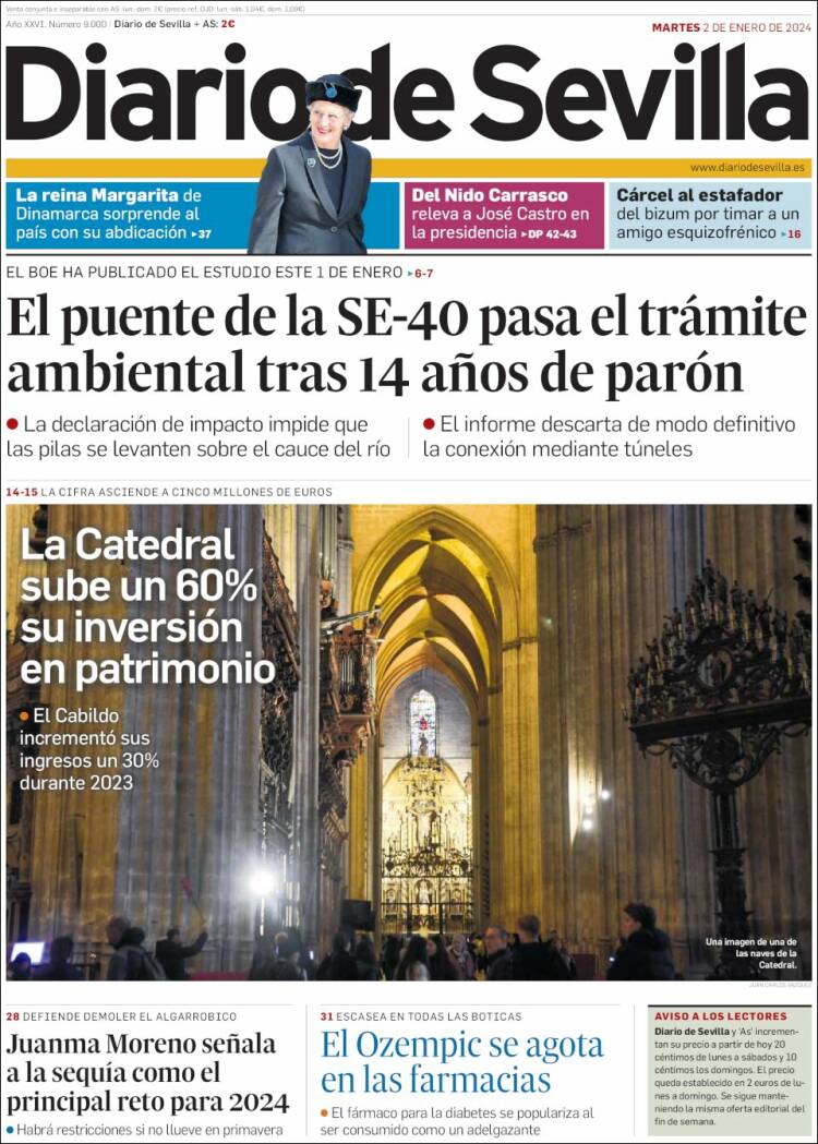 Portada de Diario de Sevilla (España)