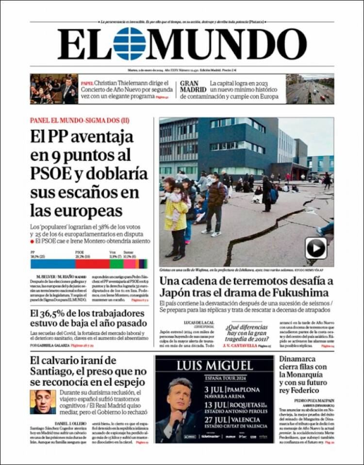 Portada de El Mundo (España)