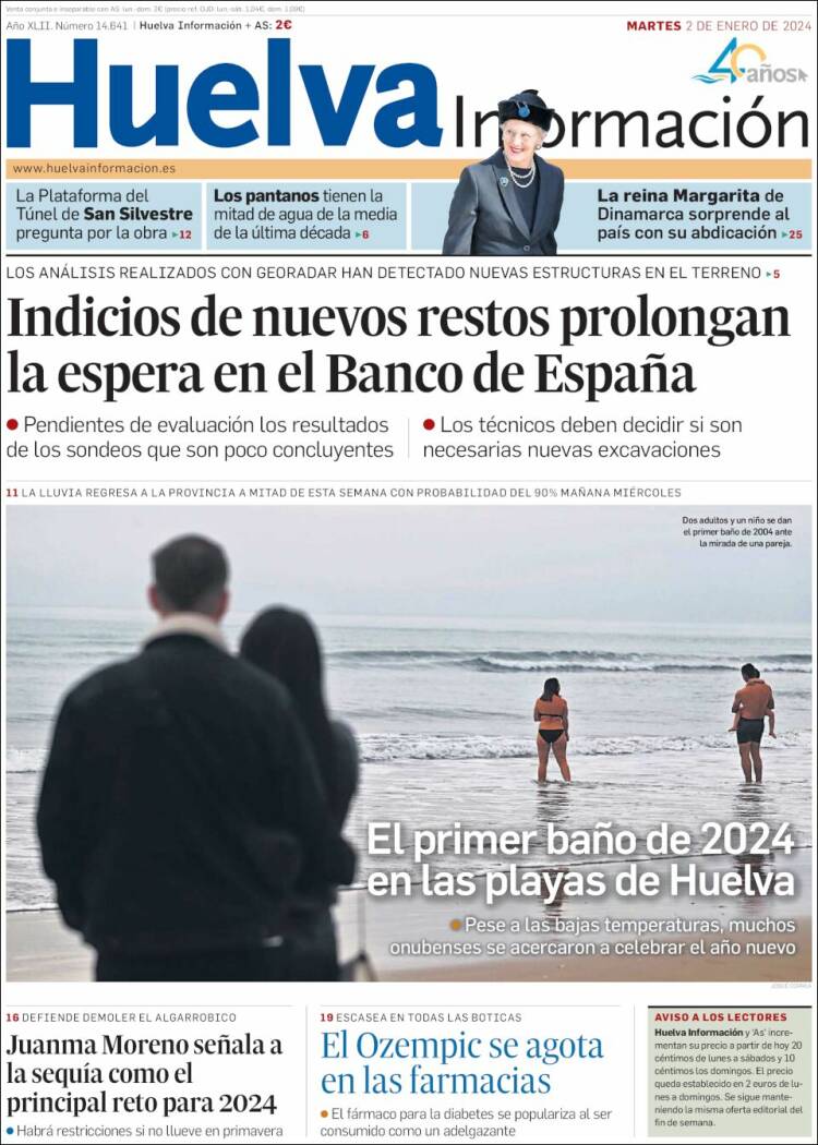 Portada de Huelva Información (España)
