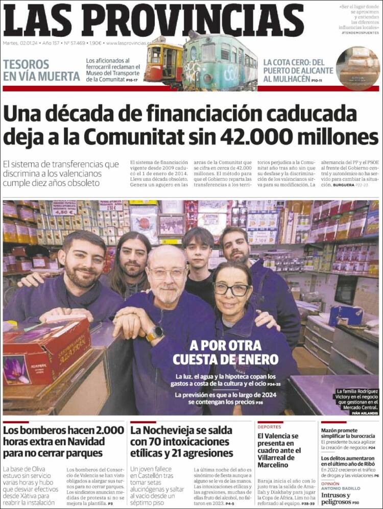 Portada de Las Provincias (España)