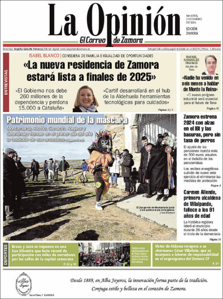 Portada de La Opinión - El Correo de Zamora (España)