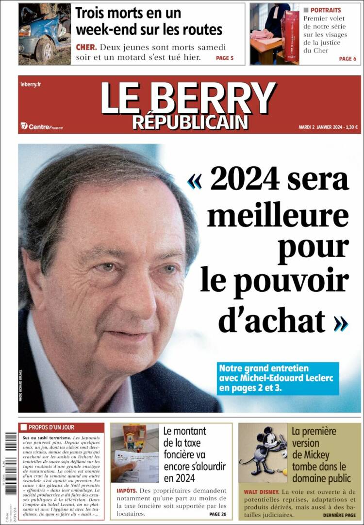 Portada de Berry Republicain (Francia)