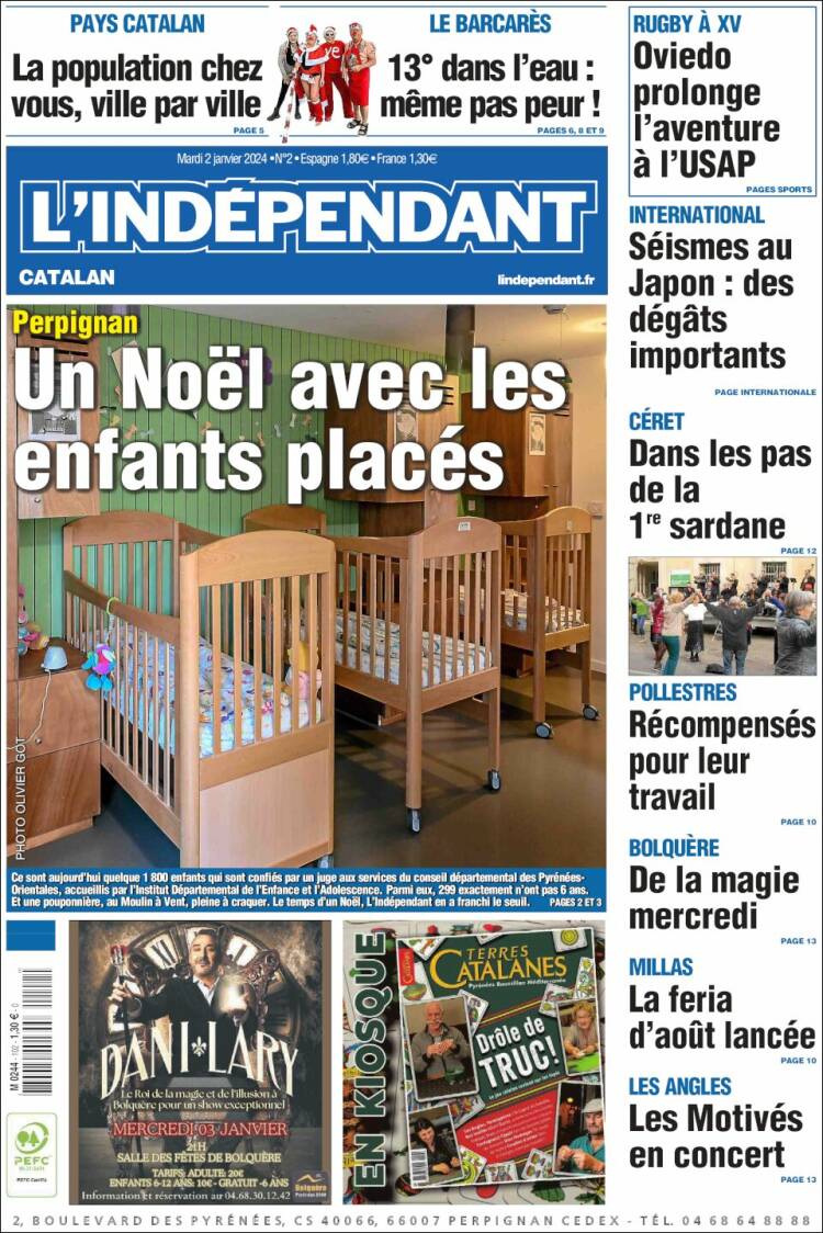 Portada de Le Indépendant (Francia)