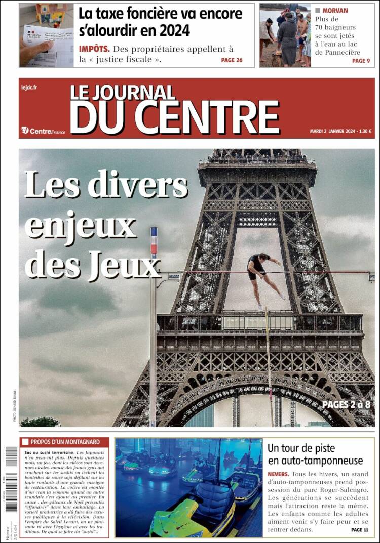Portada de Le Journal du Centre (Francia)
